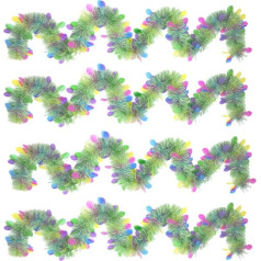 ABOOFAN 4 x Easter Tinsel Garlands Colourful Easter Egg Fringe Garlands Metallic Festooning Garlands Hanging Tinsel Decoration for Easter Party Supplies