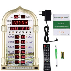 Dpofirs Prayer Clock Islam Azan Battery Mosque Clock Plays Islamic Muslim Azan Digital Muslim Prayer Alert Athan Islam for Prayer Muslim Gift