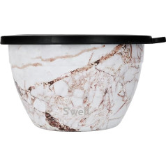 lifetime brands europe limited S'well Salad Bowl Set, Calacatta Gold 1.9 Litre - Salad Lunch Box with Spice Container and Removable Tray - Leak-proof and Dishwasher Safe