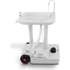 SereneLife SLCASN25 Portable Camping Basin with Towel Rail and Soap Dispenser, 30L Water Capacity, Hand Basin, Stand with Wheels, Gatherings, Workplace and Camping