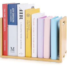 SHILIPAIJC Small Desk Bookcase with Carry Handles, Wooden Countertop Bookcase Freestanding Mini Bookcase Fixed Book Rack for Office School Home (Brown)