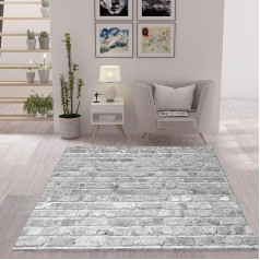 VIMODA Rug Stone Look Wall Heavy Duty in Grey, Dimensions: 160 x 230 cm