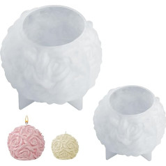 VodunsBlumenkerzen-Silikonform, 2 Stück, 3D-Rosen-Silikonformen in 2 Größen, lange Duftkerzen, Seife, Aromatherapie, 70–90 mm, für Paare, Valentinstag, Weihnachten, Neujahr, Dekoration, künstlerisches