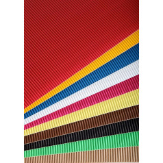 Clairefontaine 295699C - Pack of 15 Sheets of Corrugated Cardboard, 50 x 35 cm, 300 g, Ideal for Craft Activities and DIY, Assorted Colours, 1 Pack