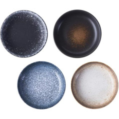 Cabilock Set of 4 Japanese Ceramic Plates, Sushi Plates, Anti-Food Bowl, Ceramic Plates that Serve Individually, Portioning Cups Ramekins for the