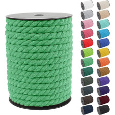 Uiopa 8 mm Macrame Yarn 40 m Cotton Cord Cotton Rope Thick Yarn Cord for Plant Hangers Wall Hanging Tapestries Garden Macrame Rainbow DIY Crafts