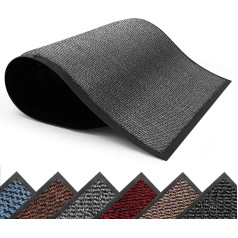 Blado Dirt Trapper Mat Grey Non-Slip Rubber Mats Floor Mats Kitchen Rugs Washable Lightweight Rubber Heavy Duty 40cm x 60cm