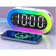 Digital Alarm Clock Loud for Deep Sleepers, Adults, Children, Alarm Clock with Light, Timer, 7 Ringtones, Dual Alarm, White Noise for Girls Boys Night Light Alarm Clock Without Ticking Bedroom