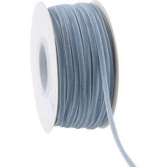 Mayreel 1/8 Inch Velvet Ribbon, Thin Dusty Blue Velvet Ribbon, Vintage Velvet Ribbon, Narrow Ribbon for Wedding Invitations, Gift Wrapping and Party Favor Boxes, 50 Yards Long