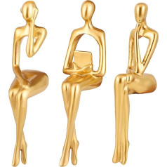 Suerhatcon Resin Thinker Statue Set, 3 Pieces Abstract Sculptures Modern Figures Ornaments for Living Room Office Table Top Bookshelf