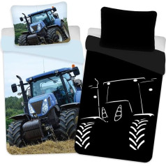BrandMac ApS Glow in the Dark Tractor Children's Bedding Set, 135 x 200 cm, Cotton, Glow in the Dark