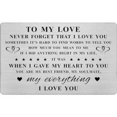 Jzxwan I Love You Gifts for Her Women, To My Love Wallet Card, Romantic Anniversary Card for Wife Girlfriend, Mini I Love You Notes, Christmas Valentines Day Birthday for Woman, Soulmate Gift