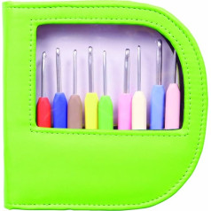 KnitPro Waves Aluminium Crochet Hook, Set of 9, Green