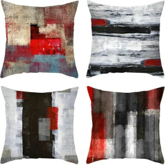 Aeici Set of 4 cushion covers, cushion covers for sofa, 45 x 45 cm, cushion covers for sofa, geometry set 4