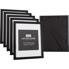Lavish Home Bilderrahmen, 28,9 x 35,6 cm, mit Ständer und Haken für Galeriewand oder Familienporträt, Wanddekoration (schwarz)