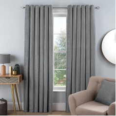 Sleepdown Luxury Chenille Eyelet Lined Curtains for Bedroom Living Room 66