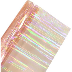 Holographic Clear 30cm x 135cm Solid PVC Vinyl Faux Leather Bow Earring DIY Crafts (Champagne)