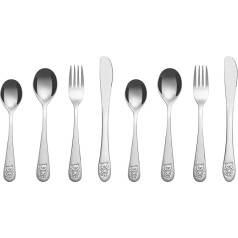 Vinsani LITTLE BEAR Kids Cutlery Stainless Steel Cutlery for Kids Toddlers Cutlery Home Cutlery Set Knife Fork Spoon Dessert Spoon 8 Pieces