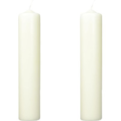 Rayher 3140396 Pillar Candle, Cream, Round, Length 30 cm, 6 cm Diameter, 100% Paraffin, RAL Quality Mark, Round Candle, Christening Candle, Communion Candle, Candle Blank for Decorating and Crafts