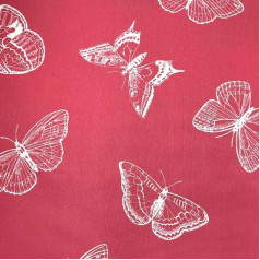 Kt KILOtela - Linen Fabric Digital Printing Decoration Light Upholstery Cushion Curtains Bedspreads Bags Tablecloths Linen 300x280cm Butterflies - Pink