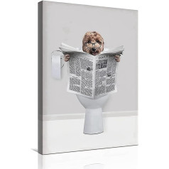 QPLGTU Bathroom Animal Decoration Pictures, Interesting Animal Poster Decoration Pictures, Bath Cow Poster Decoration Canvas Painting, Frameless (Style 1.50 x 70 cm x 1)