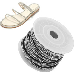 5 Yards Rhinestone Trimming Chain Crystal Rhinestones Band Banding for DIY Craft Making Clothing Decoration Accessories (Black)