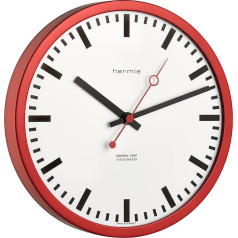 Hermle Station Clock 30471-360870 Radio Red Diameter 30 cm x 5 cm
