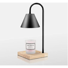 Heater for Candle Warmers, Scented Candle, Dimmable, Pure Fragrance without Flames, Wooden Base, 15 x 15 x 35 cm