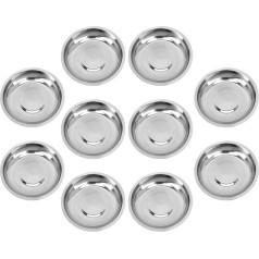 Cabilock Stainless Steel Spice Bowls, Sauce Bowl, Sushi Dip Bowl, Sauce Cup, Portion Cup, Saucer, Bowl, Condiment Tray, Appetizers, Jam, Frying Cup, Pack of 10