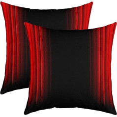 Gradient Cushion Covers 40 x 40 cm Set of 2 Soft Red Black Striped for Living Room Bedroom Modern Design Cushion Cover for Sofa Chair Decorative Cushion Cover