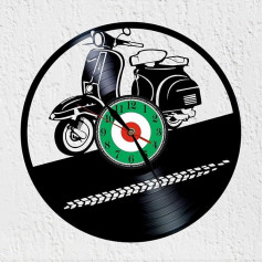 Vinyl Record Clock Motorcycle Scooter Classic 50 Years Clock Large Wall Decoration Vinyl Disc Clock