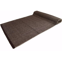 Easy Washable Cotton Rug for Bathroom and Kitchen, Non-Slip (55 x 260 cm, Brown)