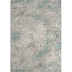 SAFAVIEH Metro-Mod Mystique Collection Rug for Living Room Dining Room Bedroom Short Pile Grey and Light Blue 60 x 96 Inch