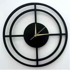 Modern Design Black Wooden Wall Clock without Tic-Tac Target