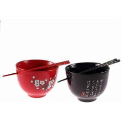 lachineuse 2432 Soup Bowls Porcelain Red / Black
