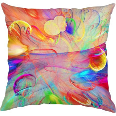 Vozehui 40 x 40 cm Cushion Covers, Floral Strawberry Garden Cushion Covers, Cotton and Linen Cushion Cover for Home, Bed, Sofa, Car Decor with Single-sided Print