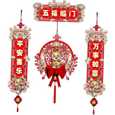 Folpus Chinese New Year Couples, New Year Decorations, Year of the Dragon Sticker, Hanging Ornament for Spring Festival in Office, Single Dragon
