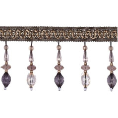 Curtains, Splash, Embellishments 3 Meters Crystal Beads Pendant Tassel Trim Sewing Fringe for Curtain Lampshades Sofa Tassel Trimming Wedding Decor (Color : Gold) (Color : Beige)