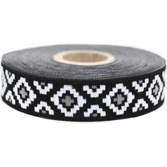 10 Yards Spule 0,78 cm breit, grau-schwarz-weiß, Jacquard-Band, gewebter Rand, bestickter Besatz, Polsterstoff, Kostümdesign, 20279 V3