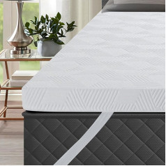 Autsel Mattress 90 x 200 cm Topper Memory Foam Mattress Topper 7.5 cm Height Mattress Topper Non-Slip Underside for Mattresses and Box Spring Bed White