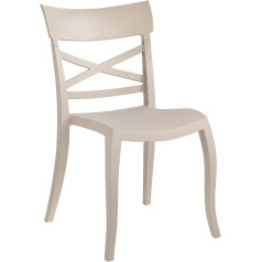 Hilltop Indoor Chair, Outdoor Chair, Dining Room Chair, Design Chair, Patio Chair, Garden Chair, Country House Chair, Stackable, Chair Colour: Beige