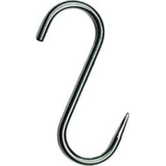 Dagema Butcher Hooks, Meat Hooks, Smoking Hooks, Wild Hooks, Stainless Steel Hooks, Stainless Steel Trout Hooks, S Hooks, 180/6 mm, Quantity: 10 Pieces
