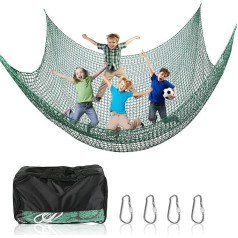 Jackfru Climbing Net Playground, Double Layers Children's Safety Net Climbing Frame Net Children's Swing Garden, 1 x 3 m / 2 x 3 m / 3 x 3 m Fall Protection Net for Playground Net Green (3 x 3 m)