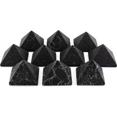 SN Natural Stone UG Gemstone Shungite Straight from Karelia: 10 x Pyramid 4 cm Unpolished