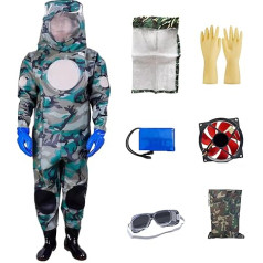 Beekeeping Suit One Piece Oxford Fabric Wasp Protection Suit with Electric Fan for Bees and Hornets