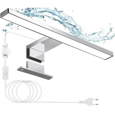 Hommie LED Bathroom Mirror Light, 30 cm Mirror Light with Switch, 5 W, 4000 K, Neutral White Mirror Lamp, Bathroom Lamp, 230 V, Cabinet Light, Makeup Light, Mirror Lighting, IP44 Waterproof