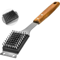 Grill Brush Stainless Steel 3 in 1 with Scraper Grill Cleaning Brush Grill Brush for Cast Iron Grate Wire Brush Grill