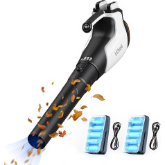Litheli Leaf Blower with Battery, Brushless Leaf Blower with Turbocharger, 180 km/h, Air Speed 15.85 m³/min Air Flow, with Battery, Suitable for Garden Care, Lawn Care and Snow Removal