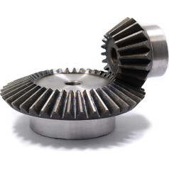 DINGGUANGHE-CUP Permanent 1: 2 taper wheels, 4 modules 20T + 40 teeth, inner hole 18 mm, 90 degree drive, commuting, steel gears, screw M5 (hole diameter: 16 mm with 18 mm, number of teeth: 20T with 40T)