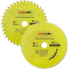 Saxton TCT160MXAPRO Professional Series Circular Saw Blade 160mm x 40t and 80t x 20mm Bore 16mm Ring Compatible with Festool TS55 Bosch Makita Dewalt